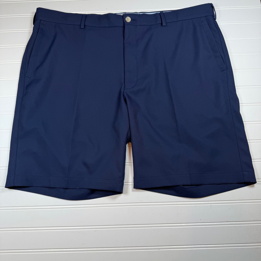 Peter Millar Mens‎ Navy Blue Performance Golf Shorts Size 40 Pleated Front